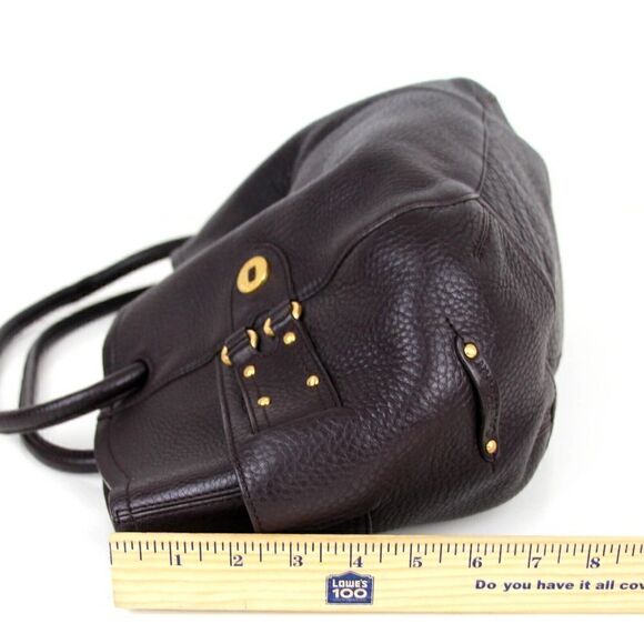 ROOMY Cole Haan DARK BROWN GENUINE LEATHER TOTE SHOULDER BAG HANDBAG PURSE - Picture 14 of 16